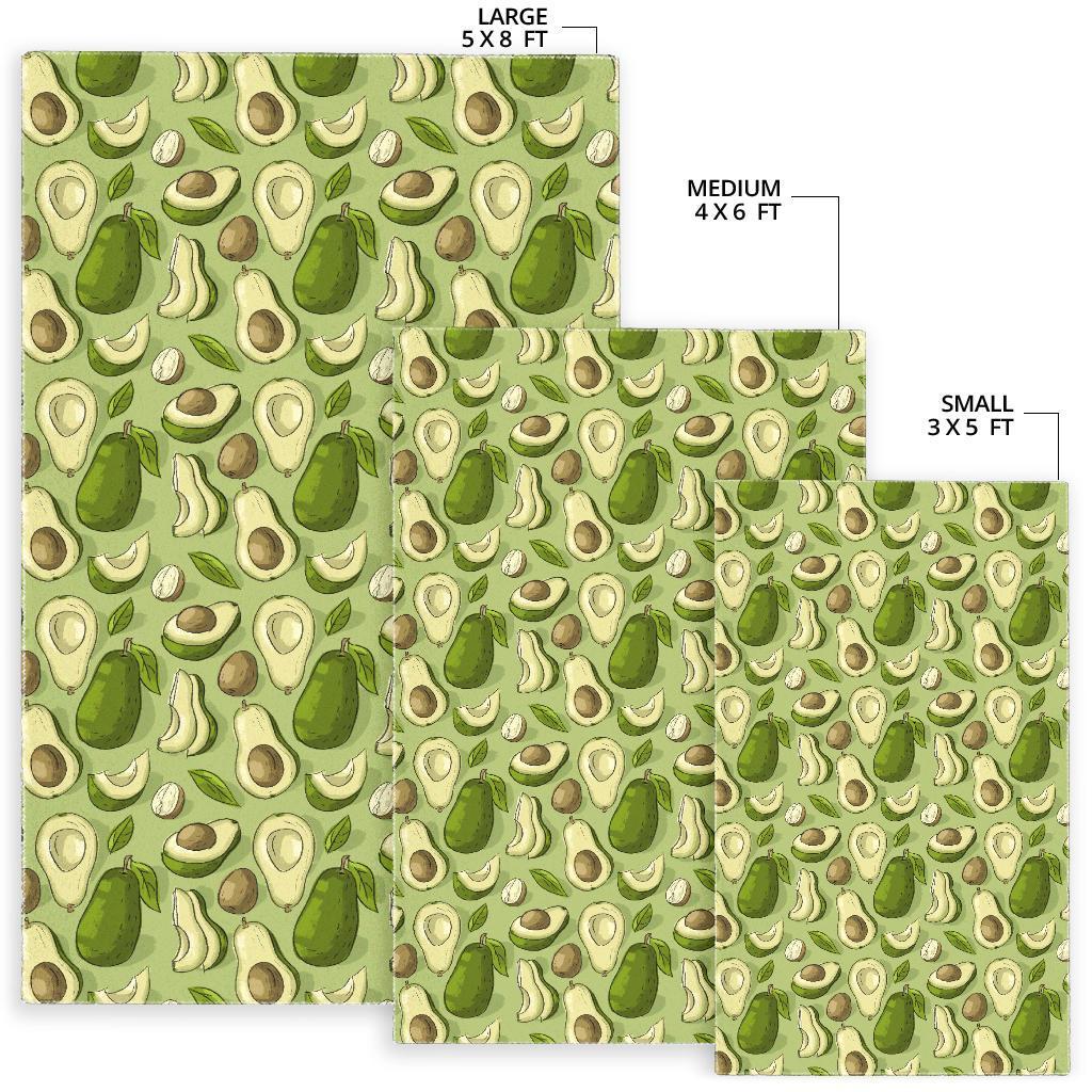 Avocado Green Patttern Print Floor Mat-grizzshop