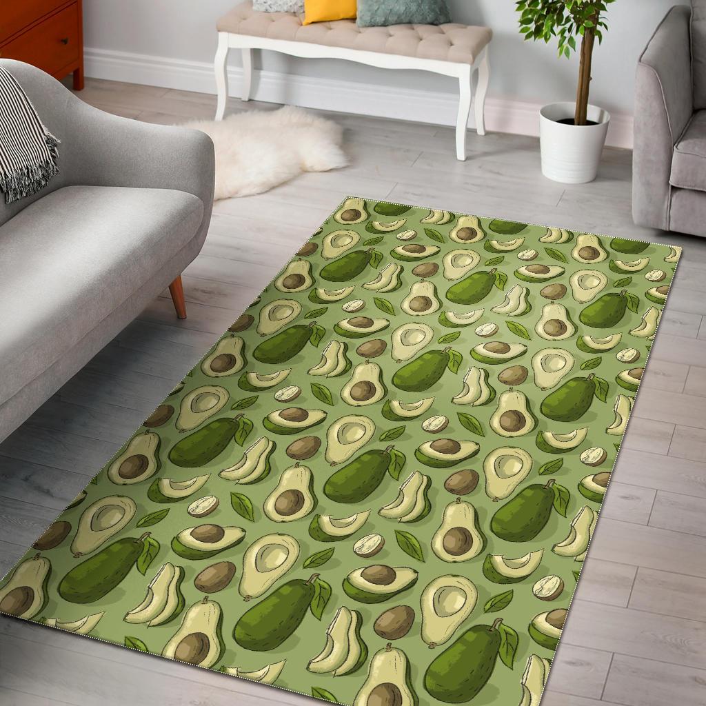 Avocado Green Patttern Print Floor Mat-grizzshop