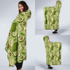 Avocado Green Patttern Print Hooded Blanket-grizzshop