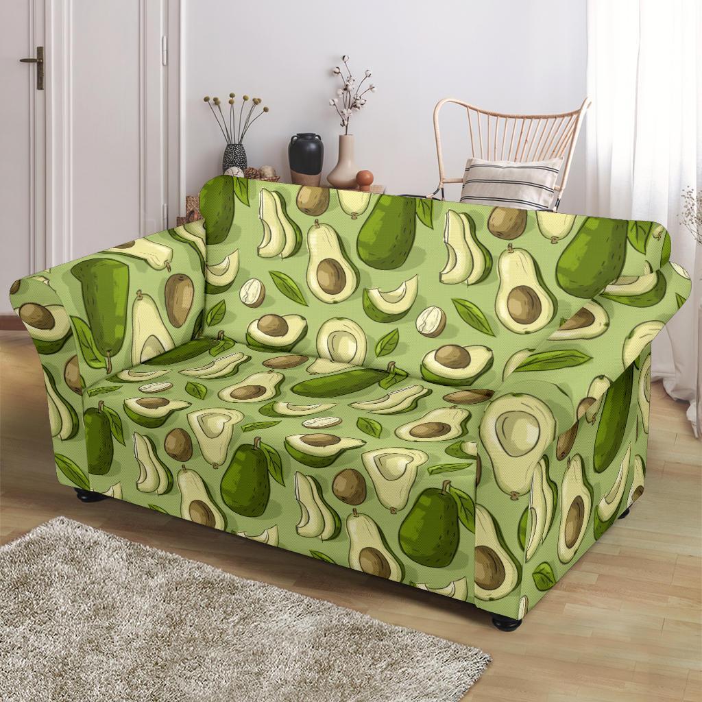 Avocado Green Patttern Print Loveseat Cover-grizzshop