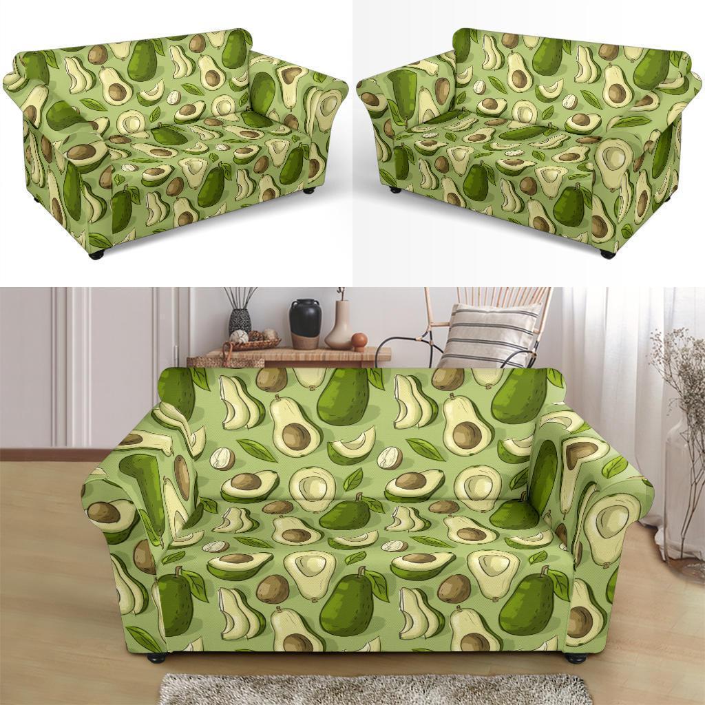 Avocado Green Patttern Print Loveseat Cover-grizzshop