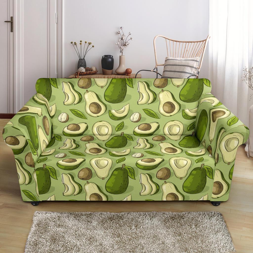 Avocado Green Patttern Print Loveseat Cover-grizzshop