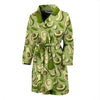 Avocado Green Patttern Print Men Long Robe-grizzshop