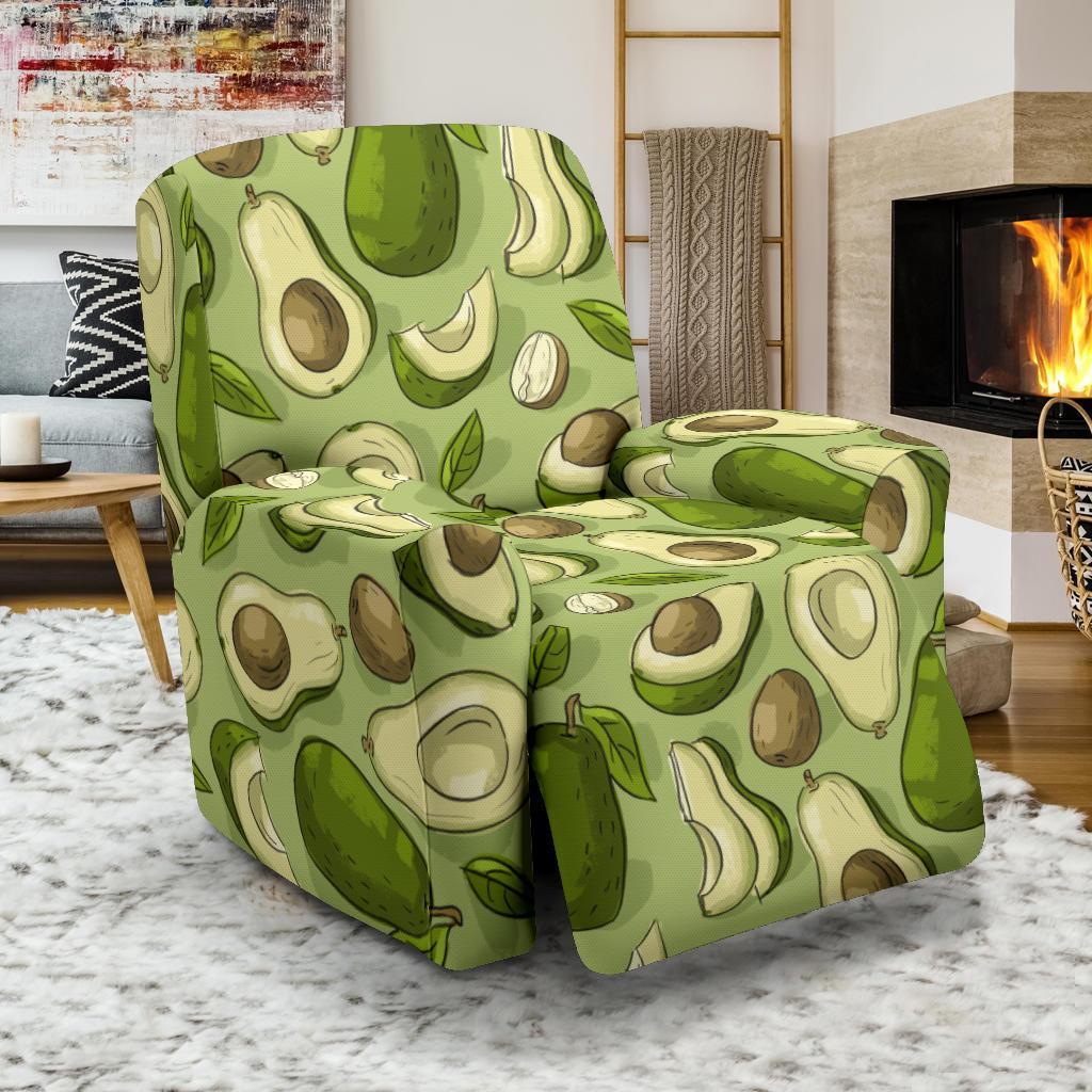 Avocado Green Patttern Print Recliner Cover-grizzshop