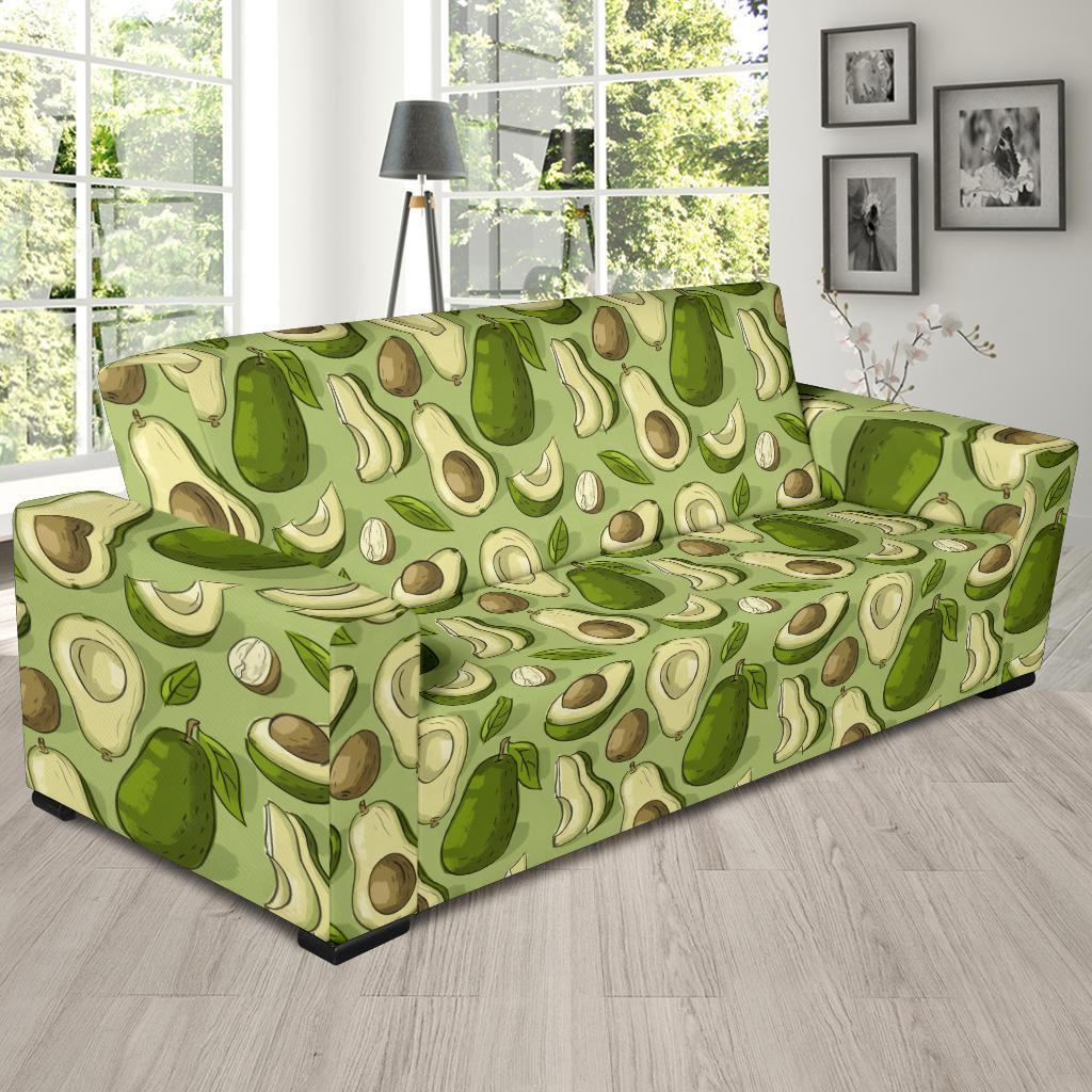 Avocado Green Patttern Print Sofa Covers-grizzshop