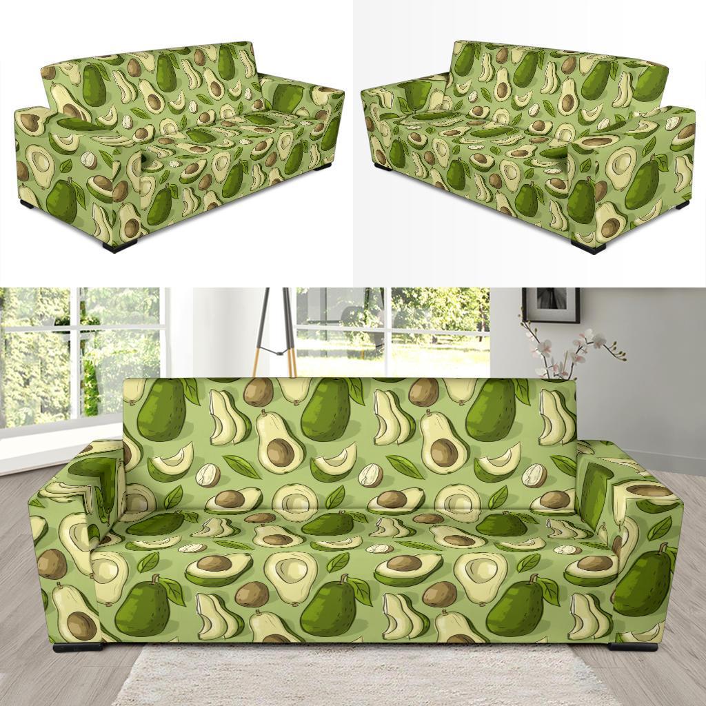 Avocado Green Patttern Print Sofa Covers-grizzshop