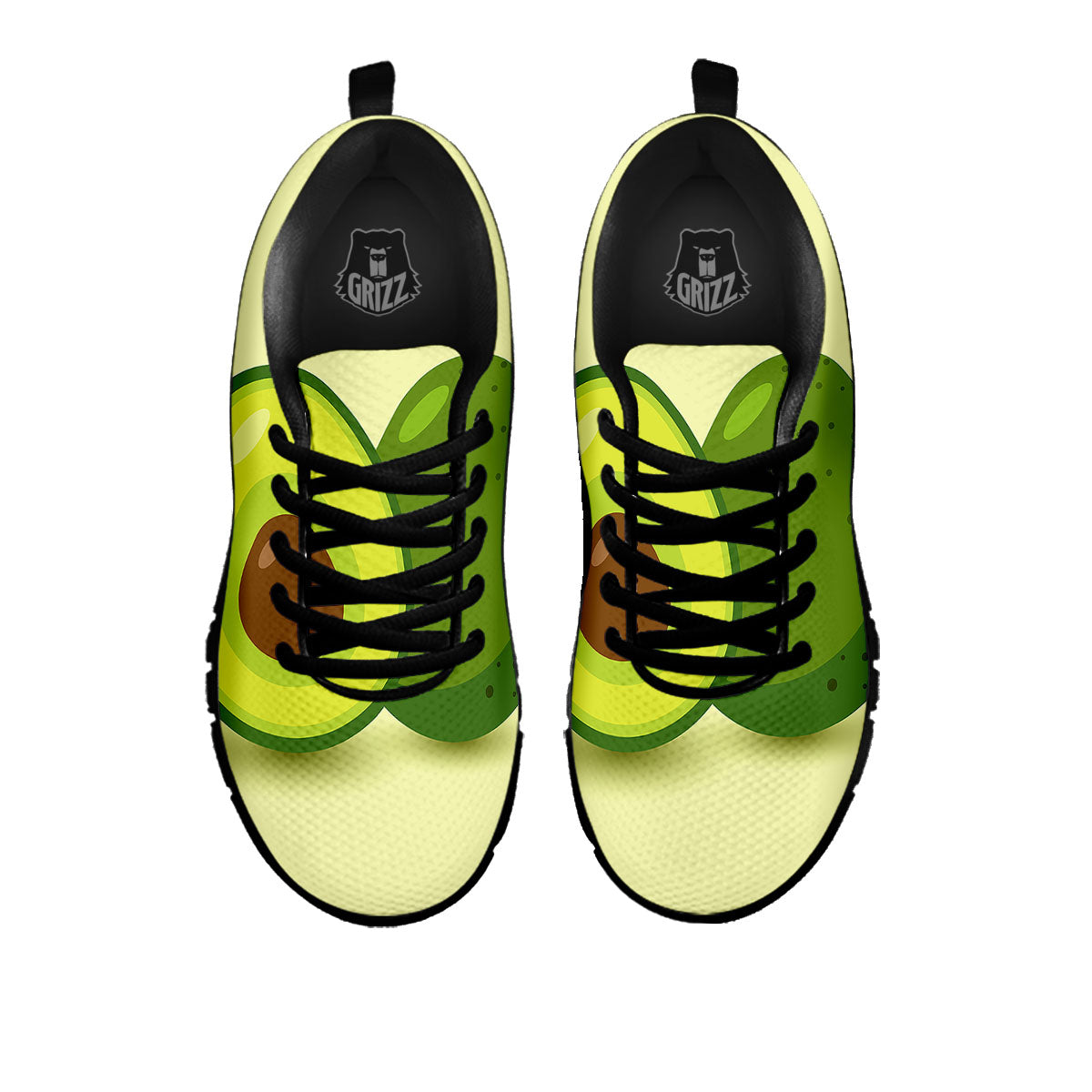 Avocado Green Print Black Sneaker-grizzshop