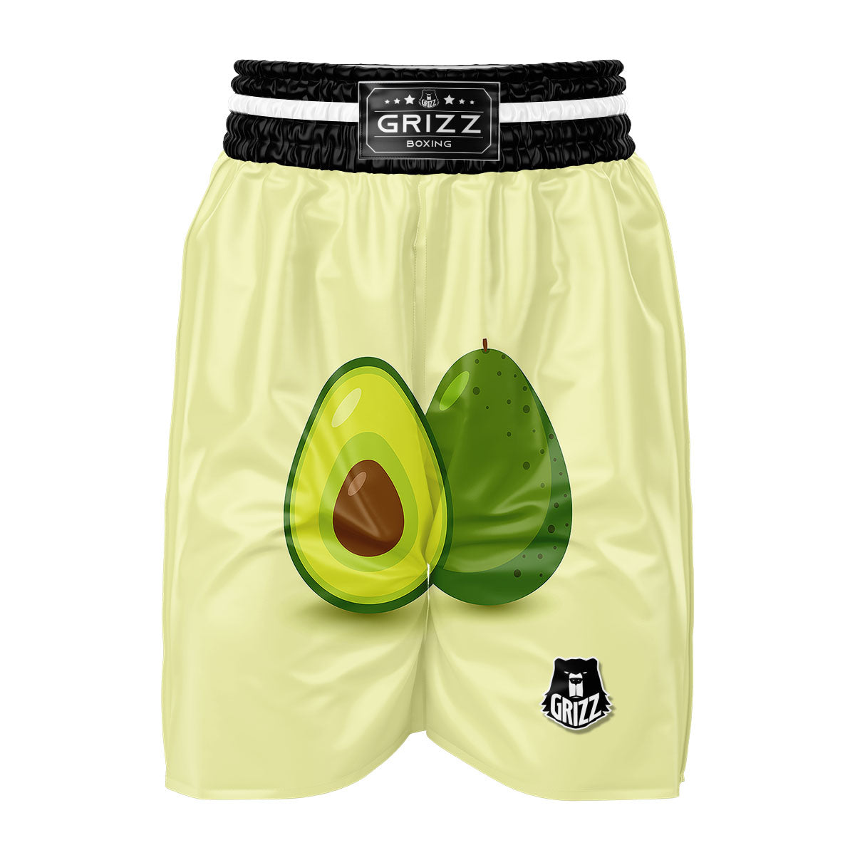 Avocado Green Print Boxing Shorts-grizzshop