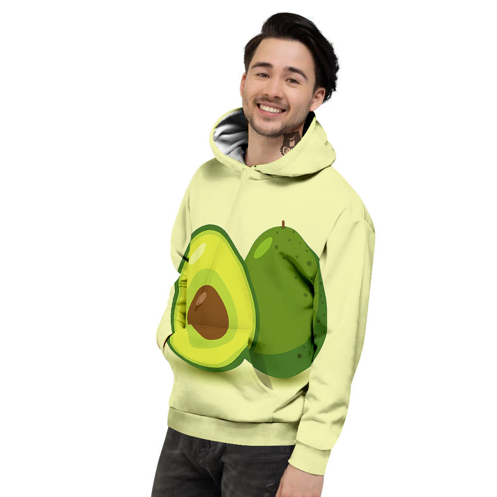 Avocado Green Print Men's Hoodie-grizzshop