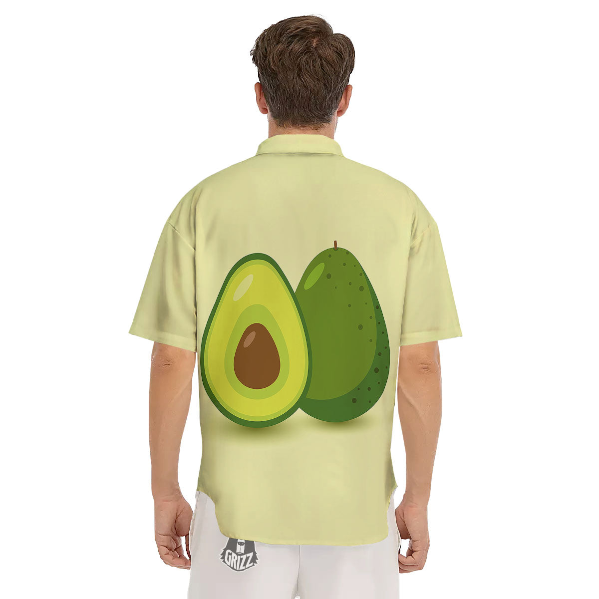 Avocado Green Print Men's Short Sleeve Shirts-grizzshop