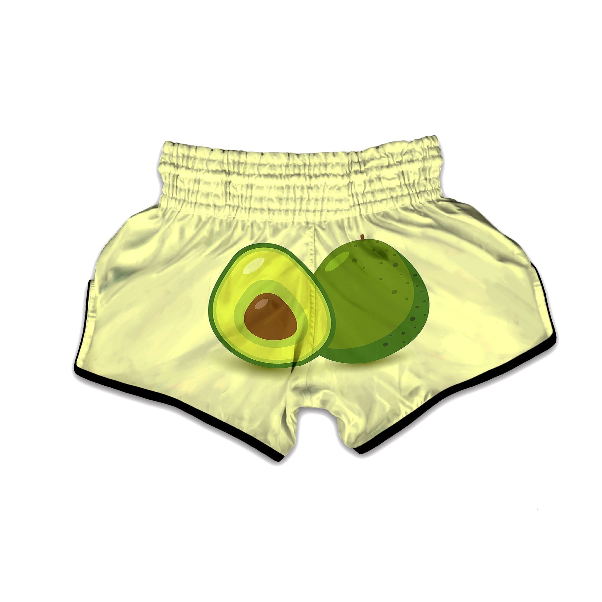 Avocado Green Print Muay Thai Boxing Shorts-grizzshop