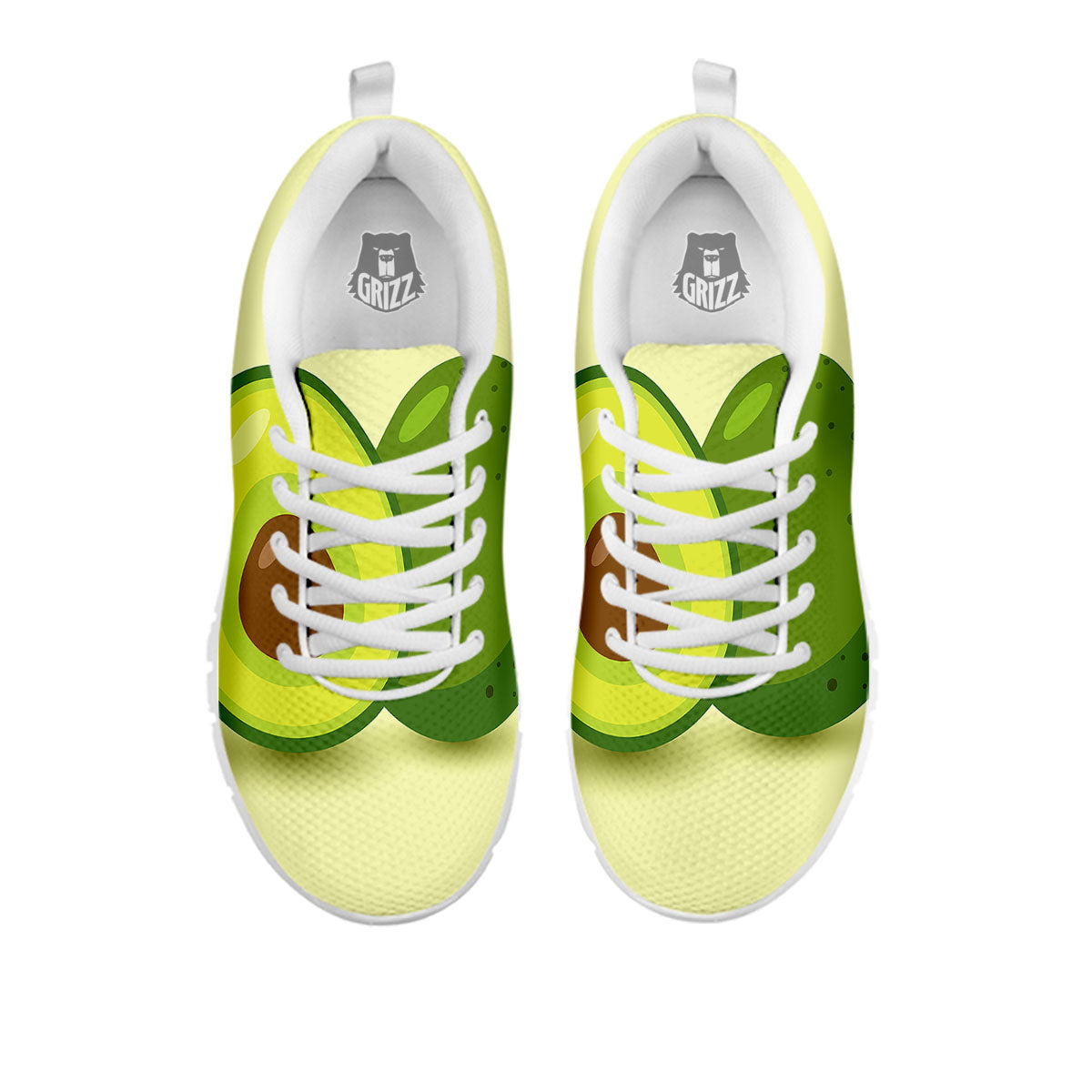 Avocado Green Print White Sneaker-grizzshop