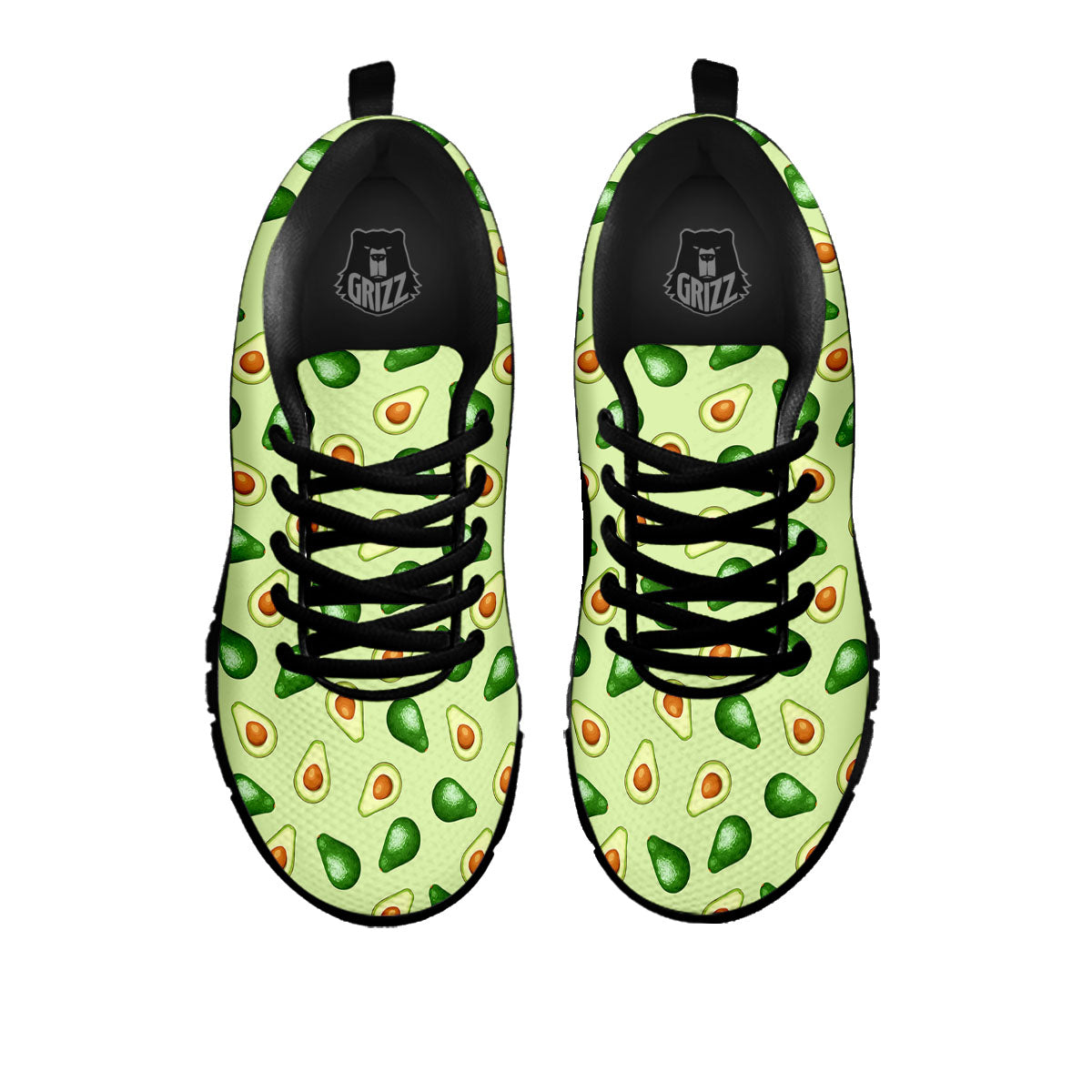 Avocado Half Cut Print Black Sneaker-grizzshop