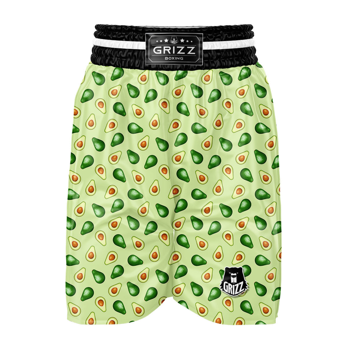 Avocado Half Cut Print Boxing Shorts-grizzshop