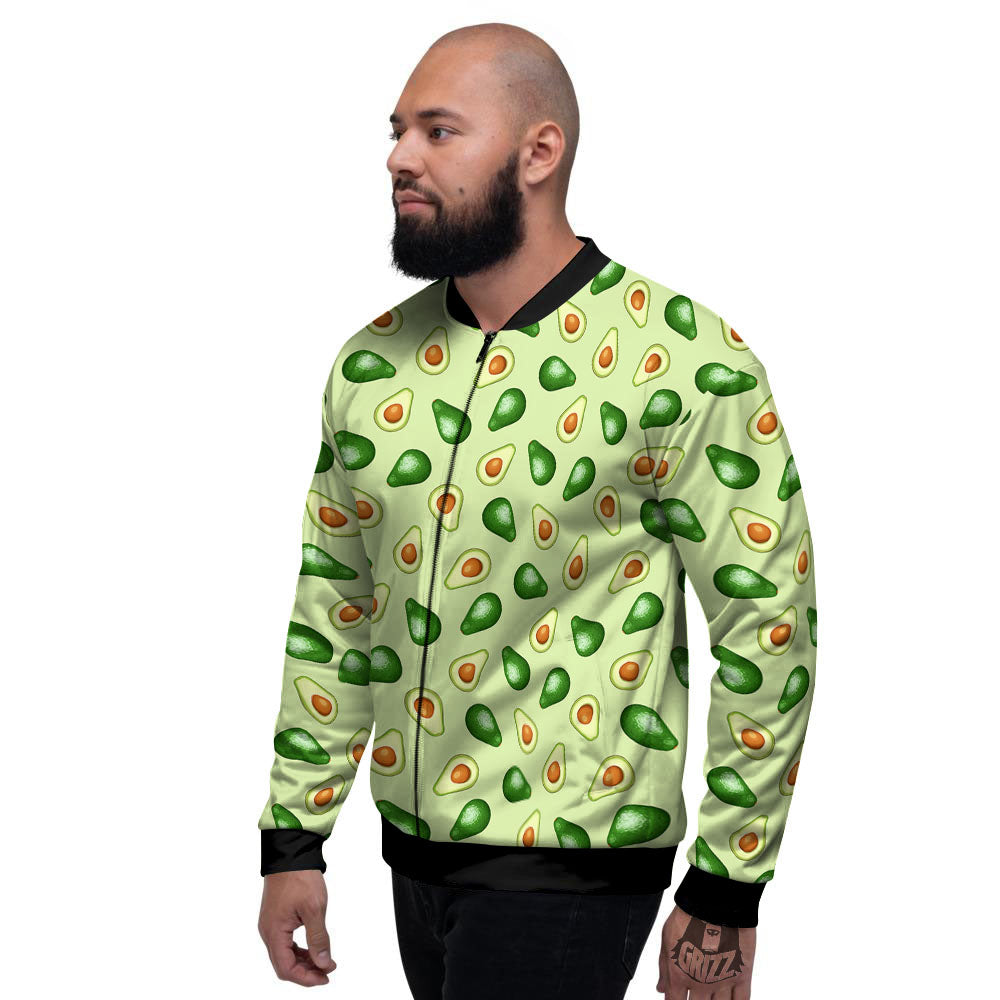 Avocado Half Cut Print Men's Bomber Jacket-grizzshop