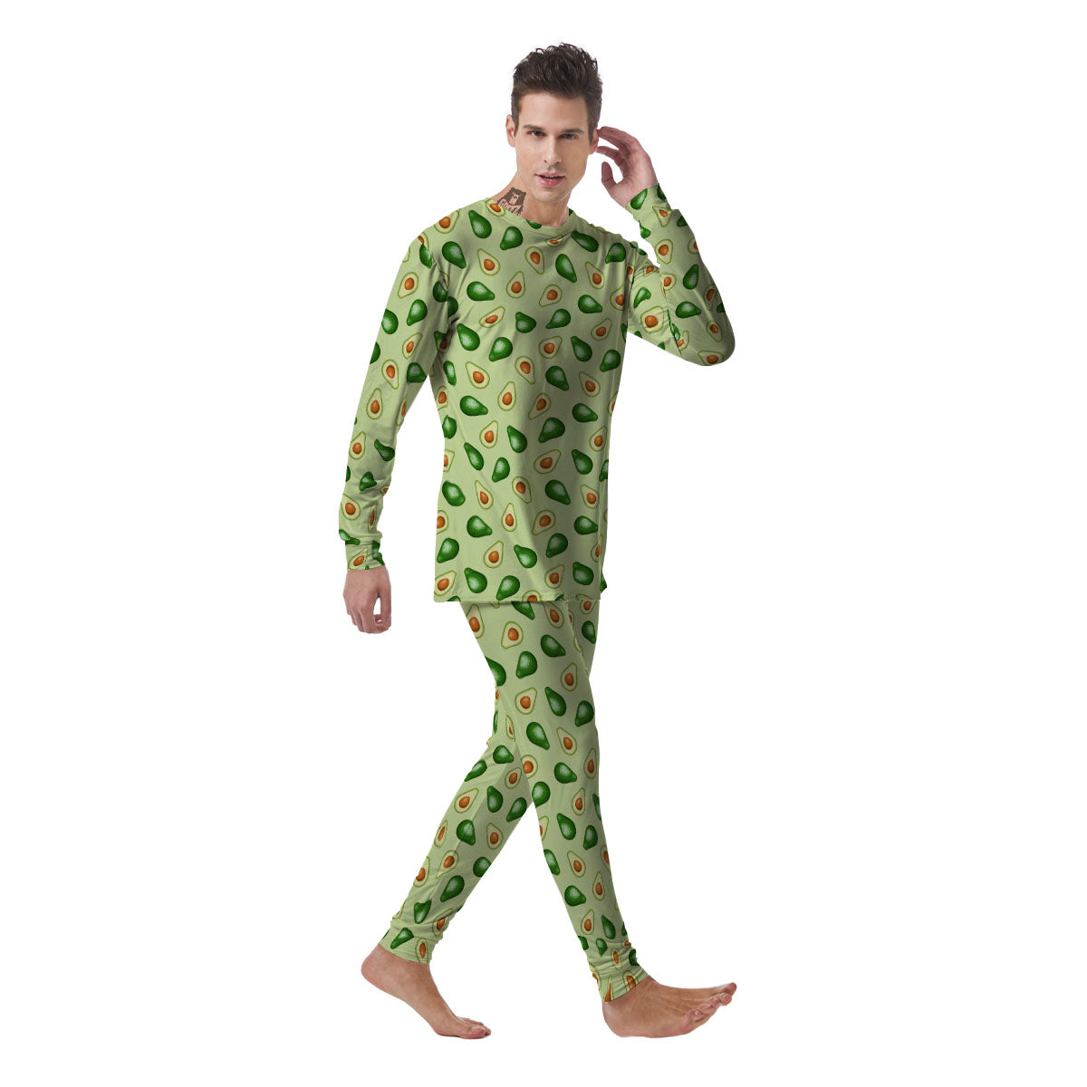 Avocado Half Cut Print Men's Pajamas-grizzshop