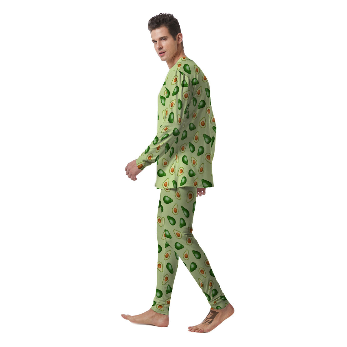 Avocado Half Cut Print Men's Pajamas-grizzshop