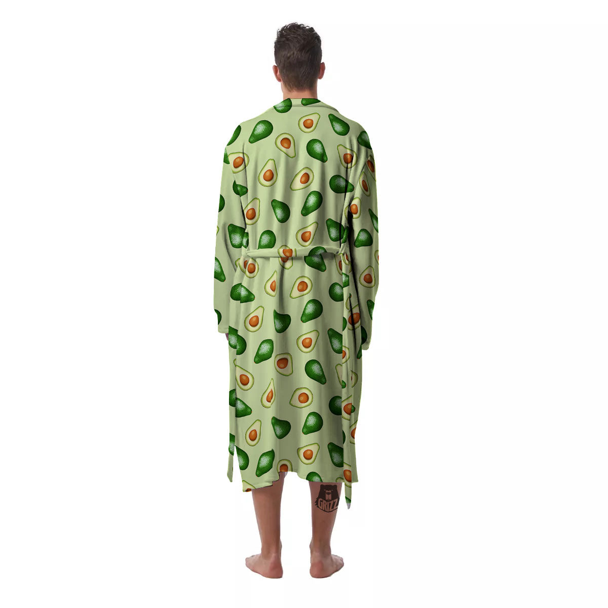 Avocado Half Cut Print Men's Robe-grizzshop