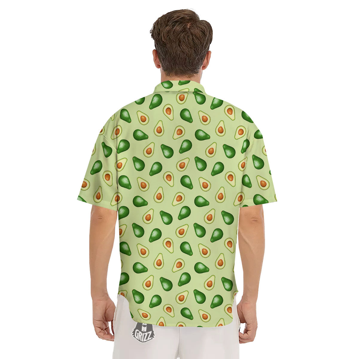 Avocado Half Cut Print Men's Short Sleeve Shirts-grizzshop