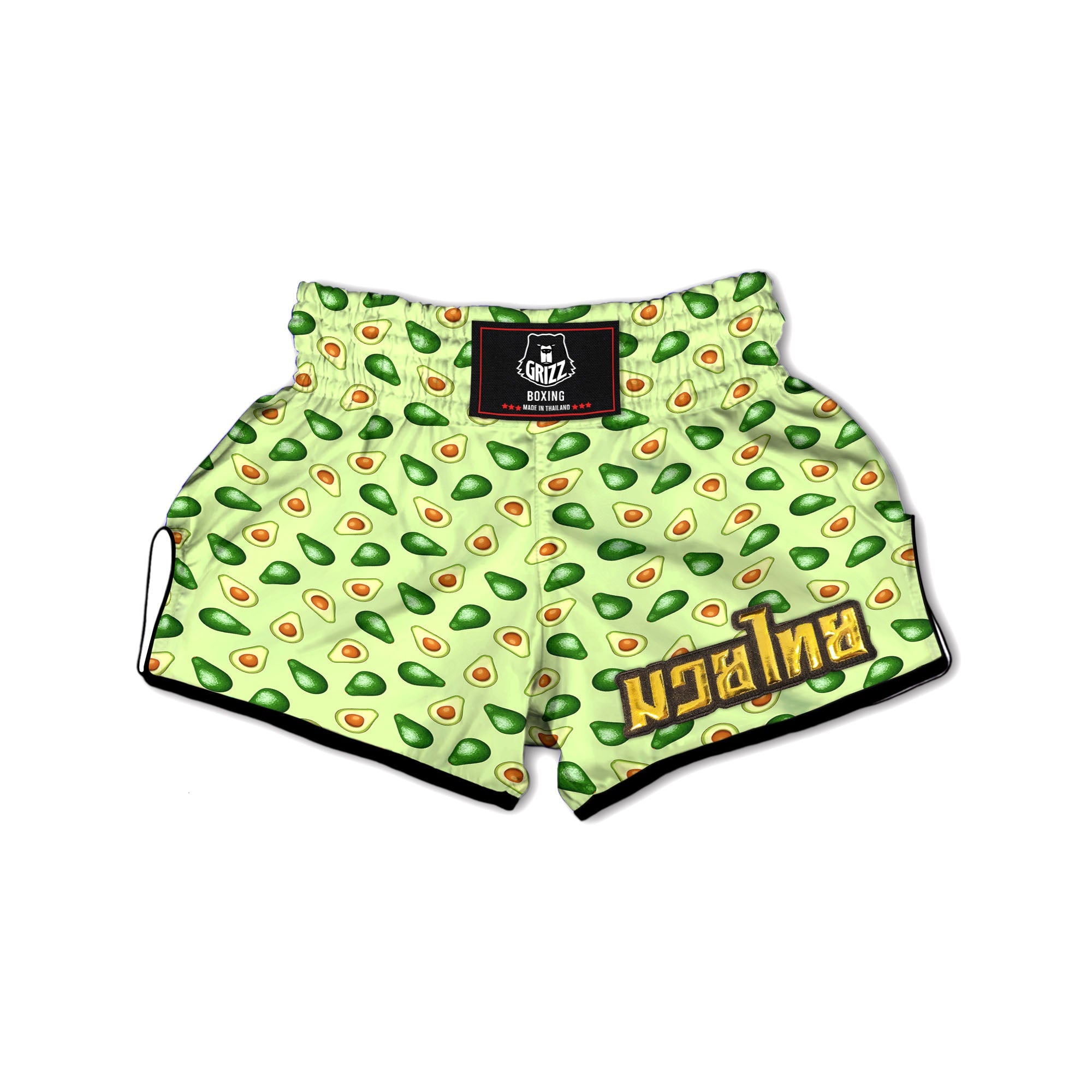 Avocado Half Cut Print Muay Thai Boxing Shorts-grizzshop
