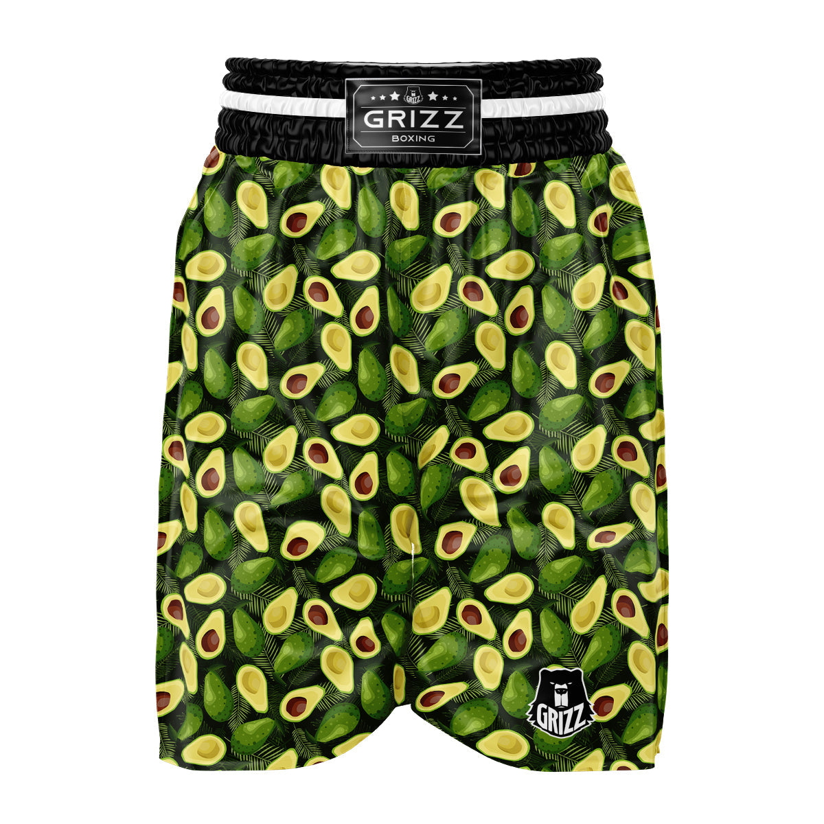 Avocado Half Cut Print Pattern Boxing Shorts-grizzshop