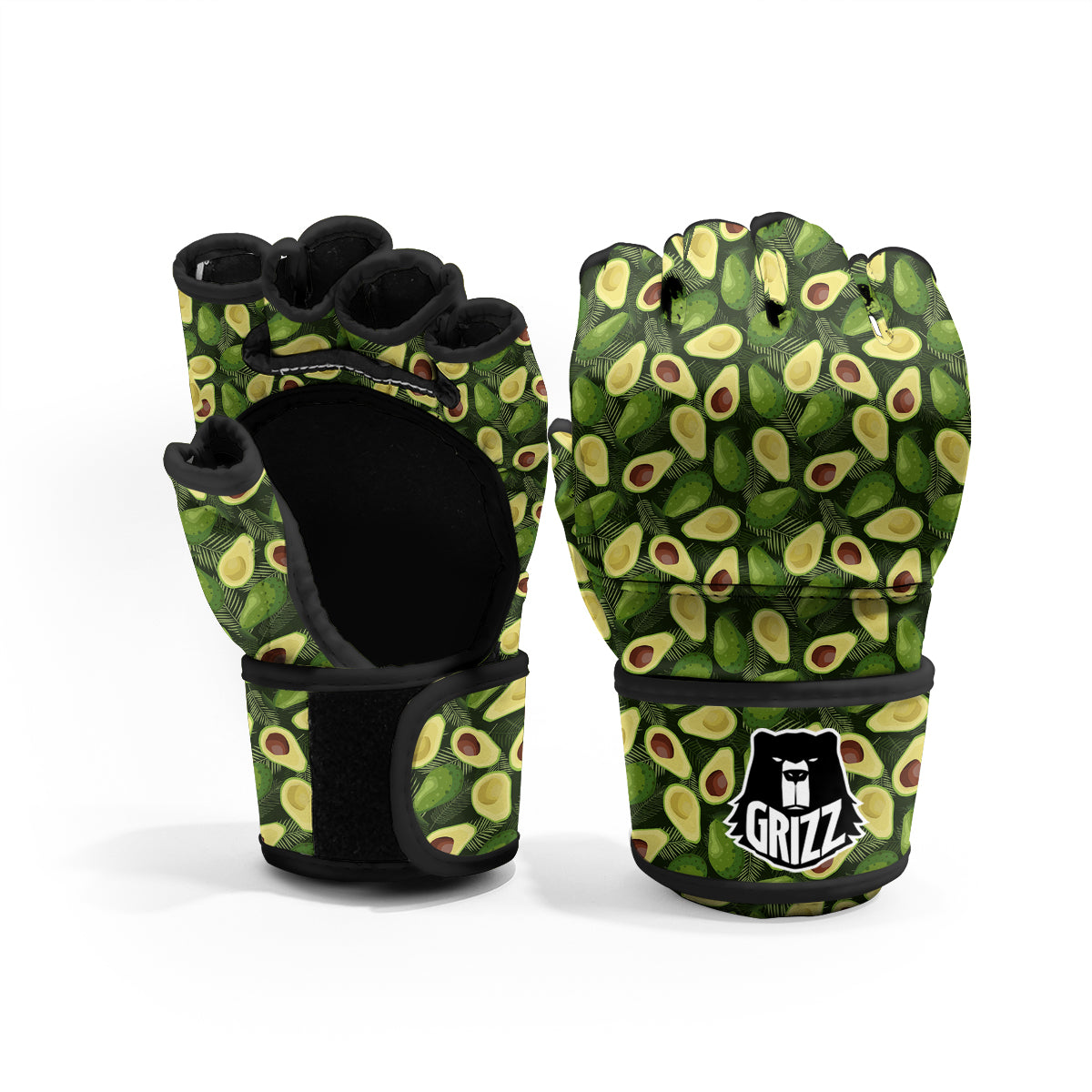Avocado Half Cut Print Pattern MMA Gloves-grizzshop