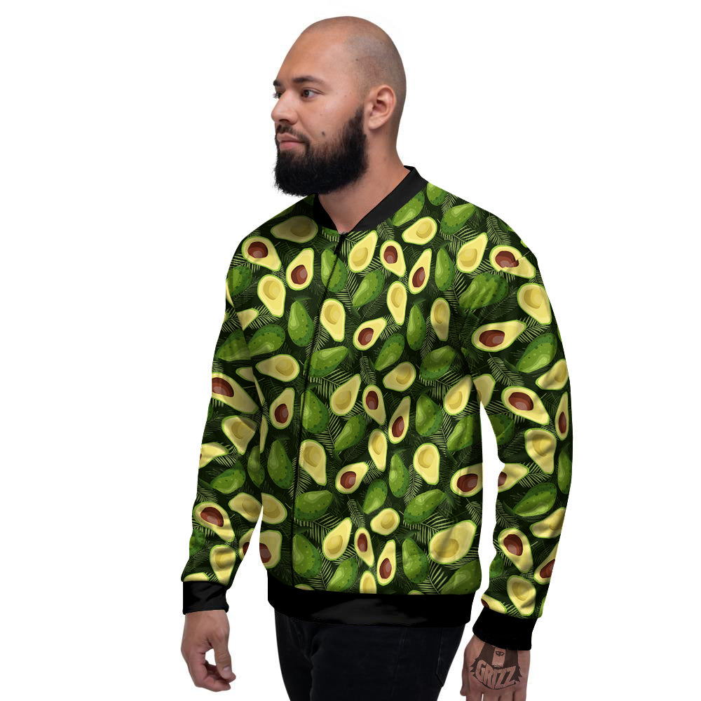 Avocado Half Cut Print Pattern Men's Bomber Jacket-grizzshop