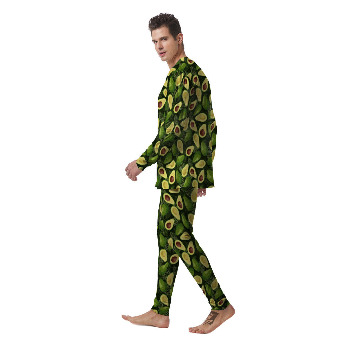 Avocado Half Cut Print Pattern Men's Pajamas-grizzshop