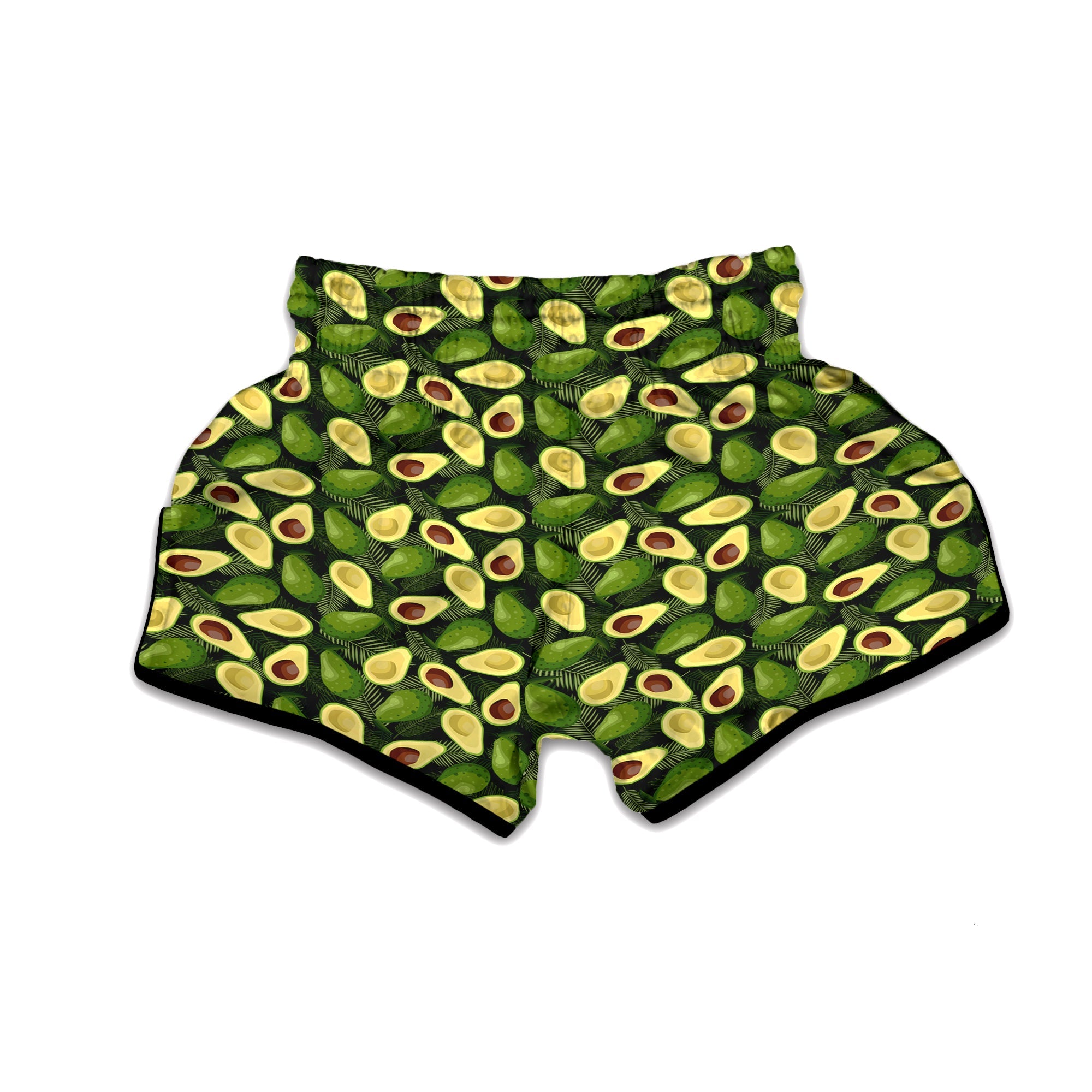 Avocado Half Cut Print Pattern Muay Thai Boxing Shorts-grizzshop