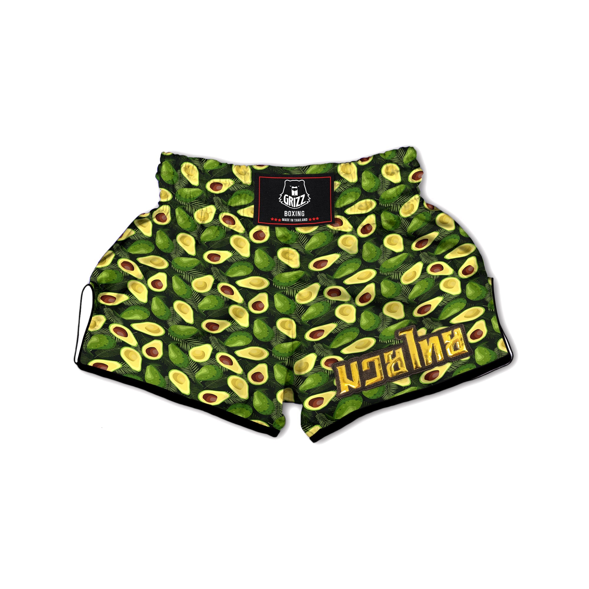 Avocado Half Cut Print Pattern Muay Thai Boxing Shorts-grizzshop