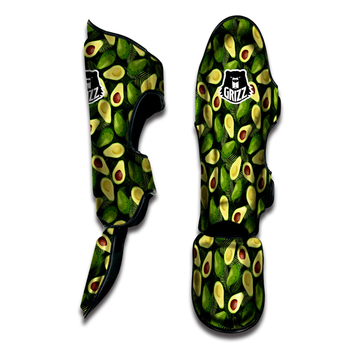 Avocado Half Cut Print Pattern Muay Thai Shin Guards-grizzshop