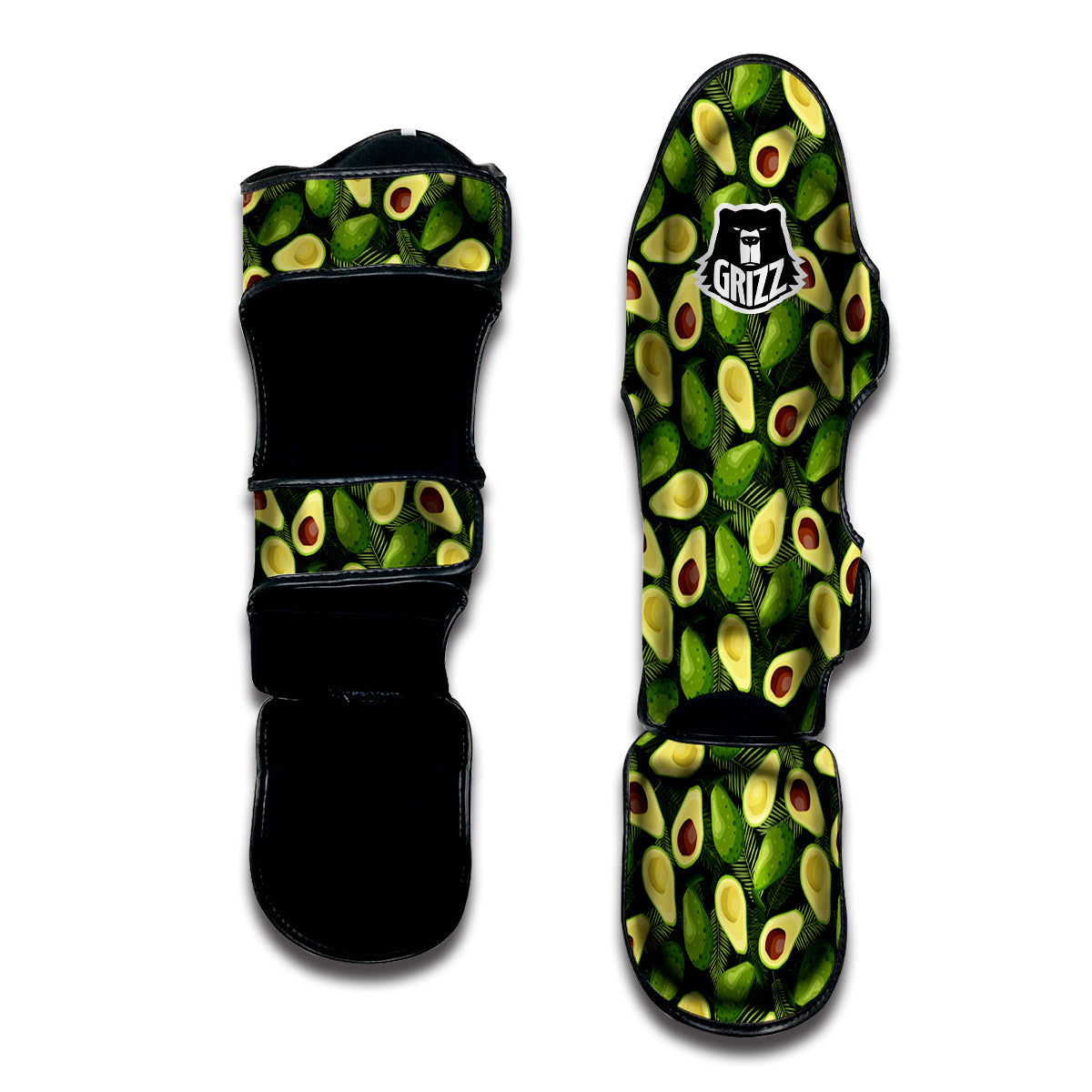 Avocado Half Cut Print Pattern Muay Thai Shin Guards-grizzshop