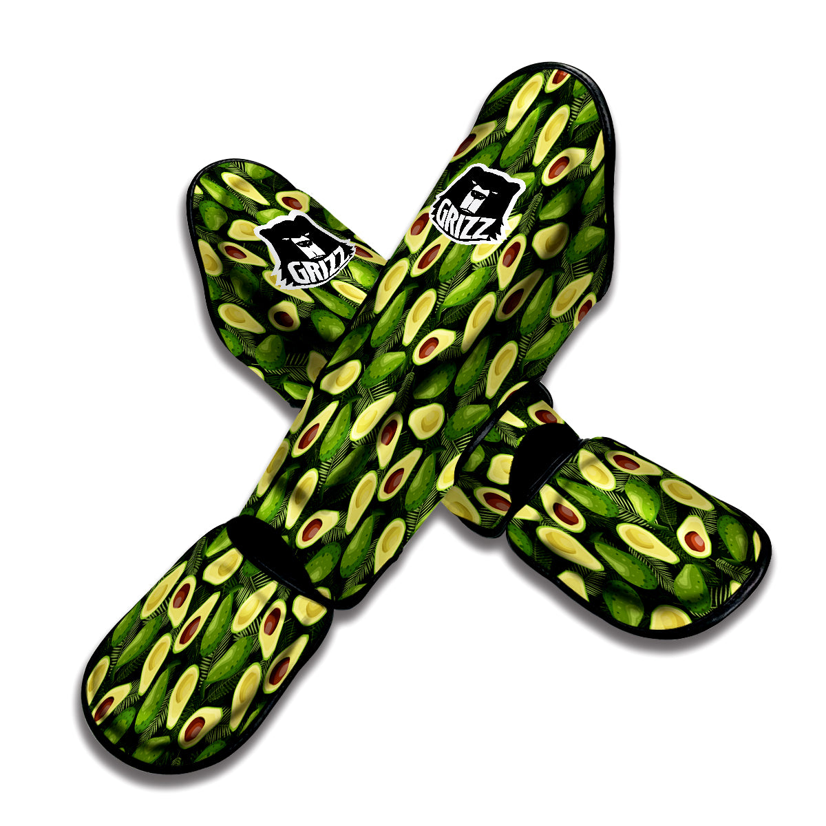 Avocado Half Cut Print Pattern Muay Thai Shin Guards-grizzshop