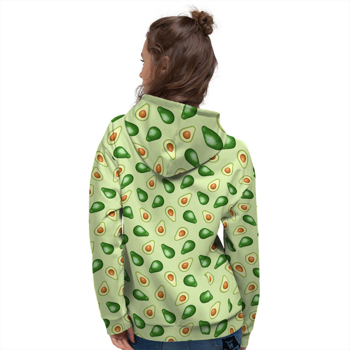Avocado Half Cut Print Women's Hoodie-grizzshop