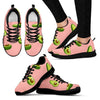 Avocado Pink Pattern Print Black Sneaker Shoes For Men Women-grizzshop