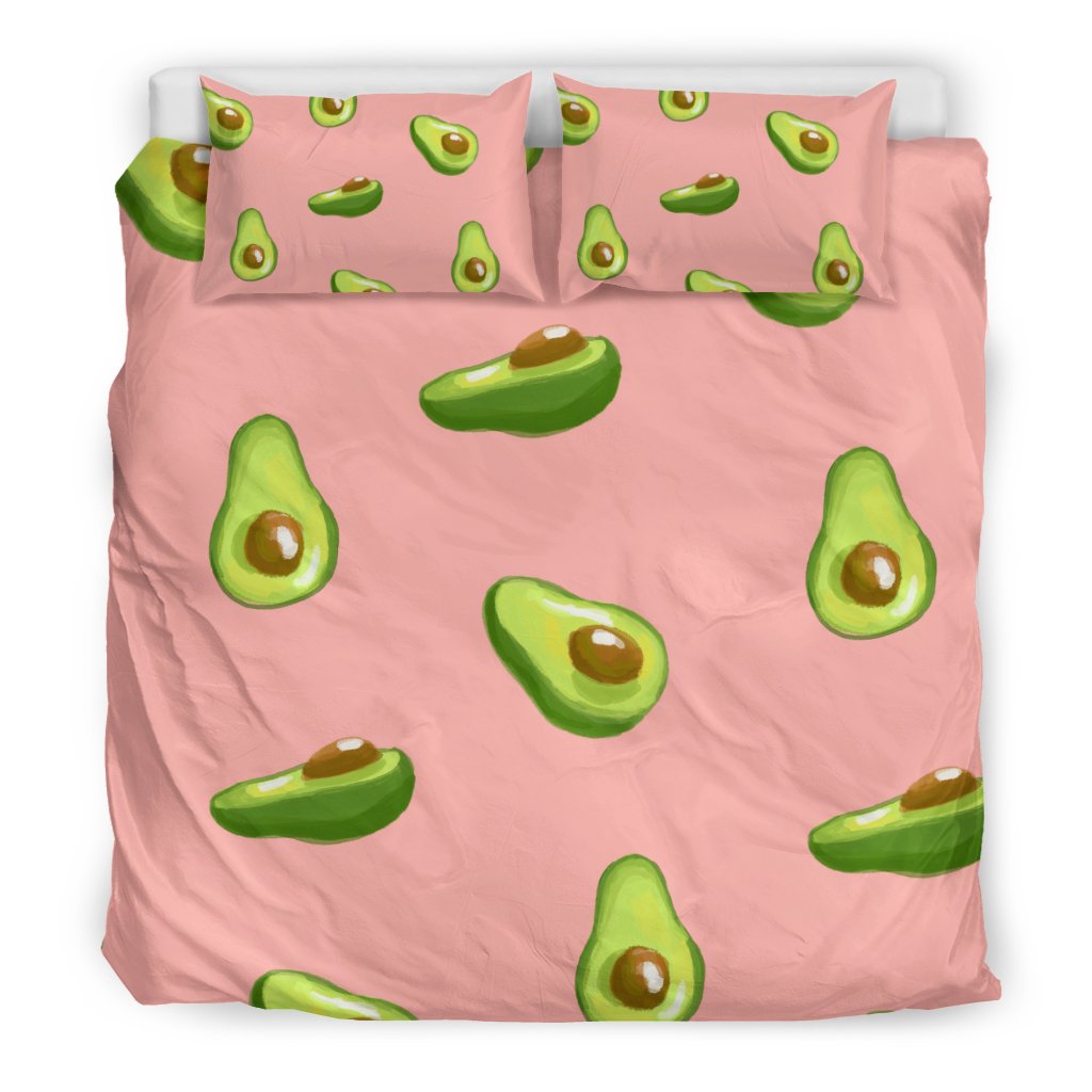 Avocado Pink Pattern Print Duvet Cover Bedding Set-grizzshop