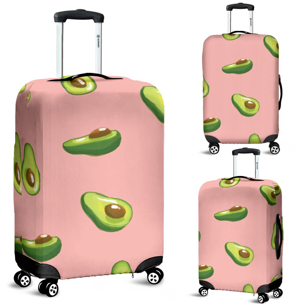 Avocado Pink Pattern Print Luggage Cover Protector-grizzshop