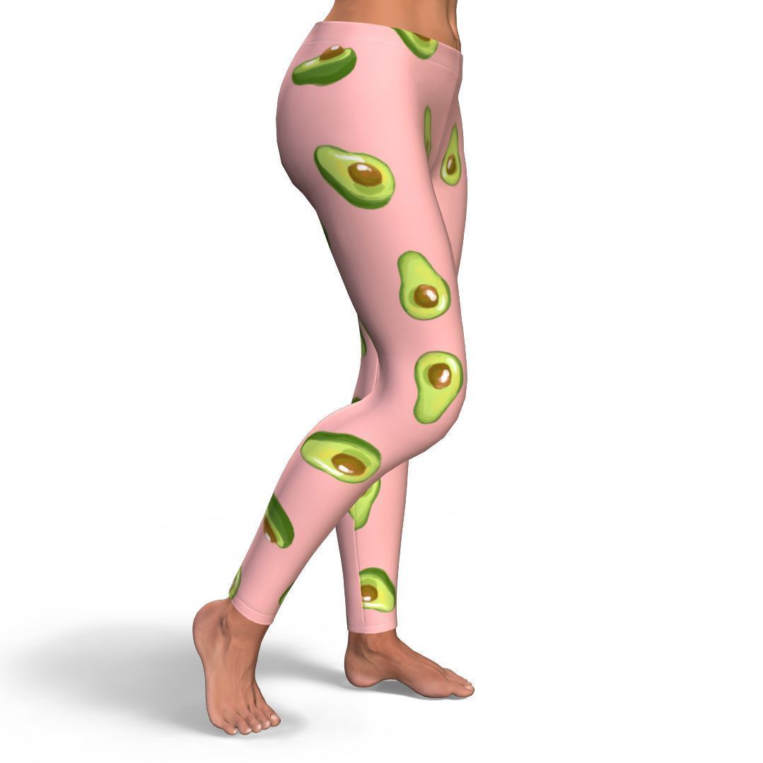 Avocado Pink Pattern Print Pattern Women Leggings-grizzshop