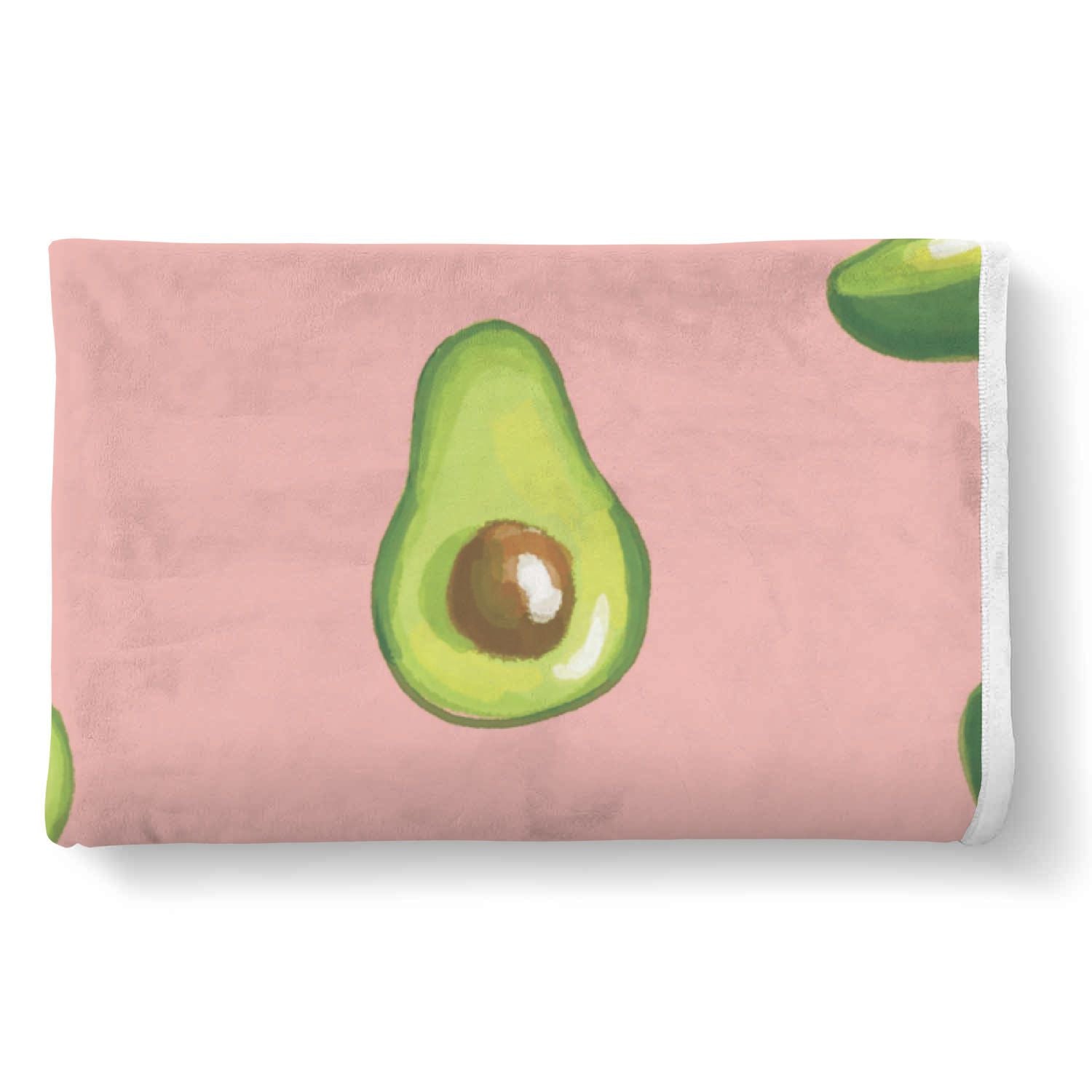 Avocado Pink Pattern Print Throw Blanket-grizzshop