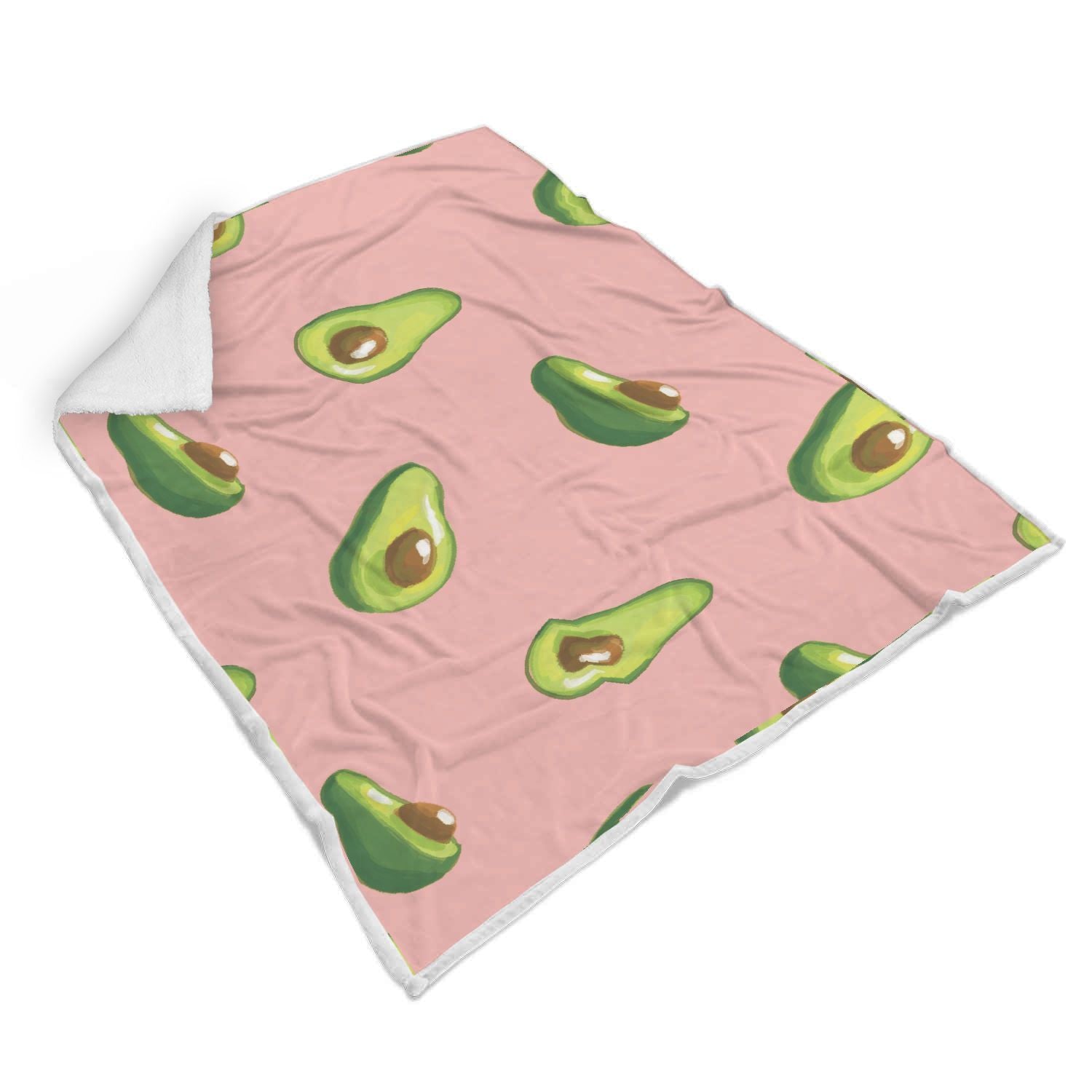 Avocado Pink Pattern Print Throw Blanket-grizzshop