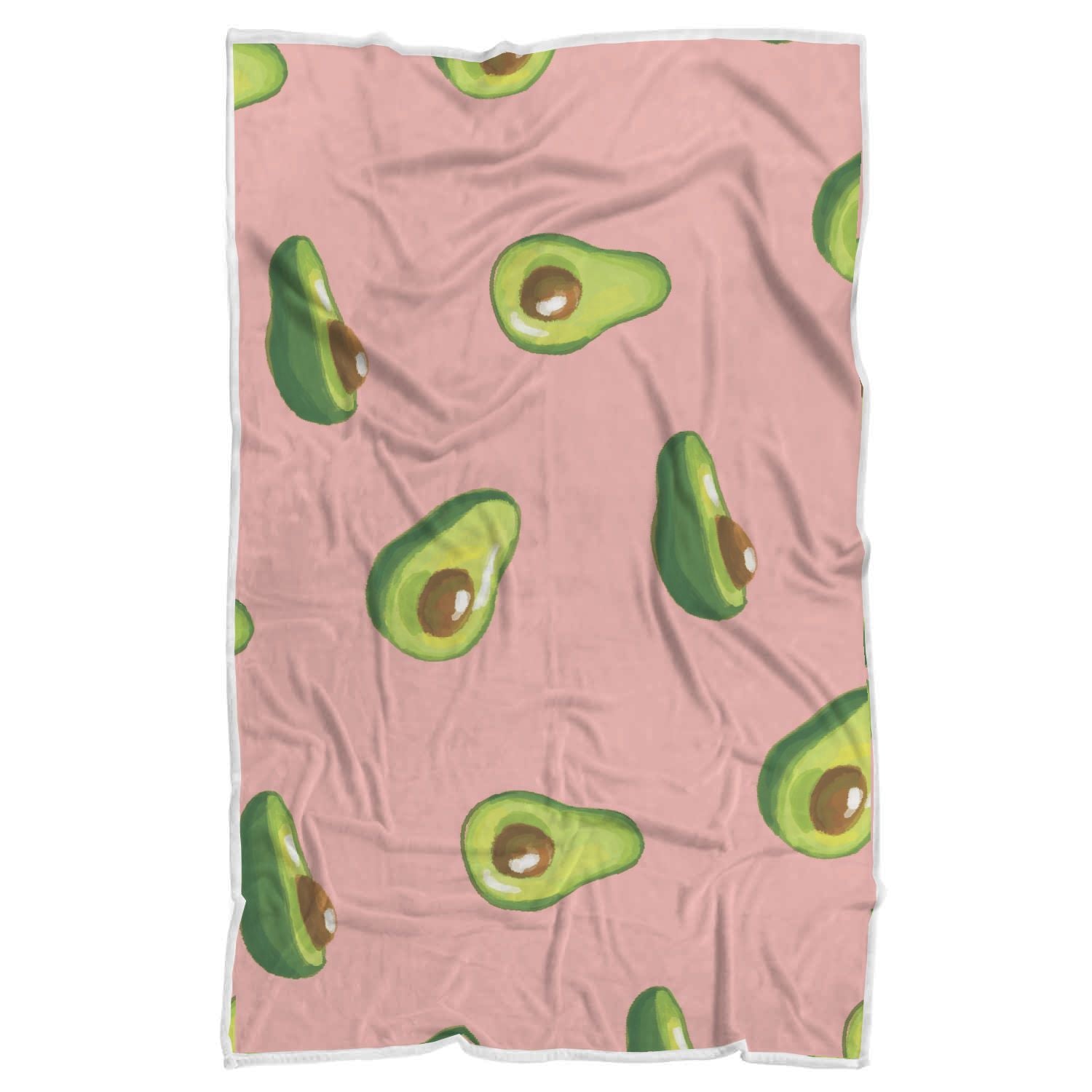 Avocado Pink Pattern Print Throw Blanket-grizzshop