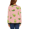 Avocado Pink Pattern Print Women Crewneck Sweatshirt-grizzshop