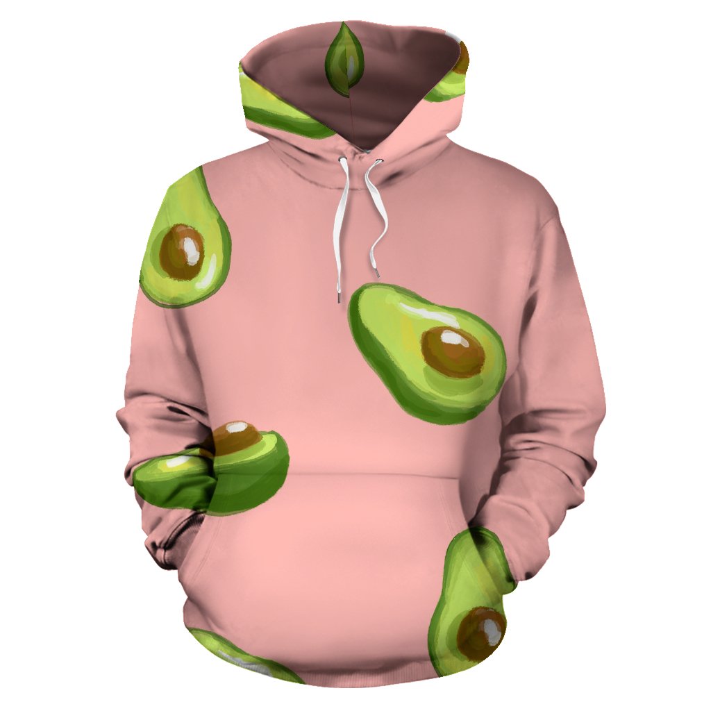 Avocado Pink Pattern Print Women Men Pullover Hoodie-grizzshop