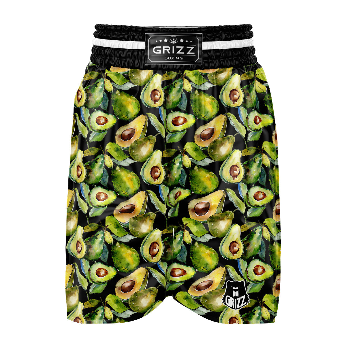 Avocado Watercolor Print Pattern Boxing Shorts-grizzshop