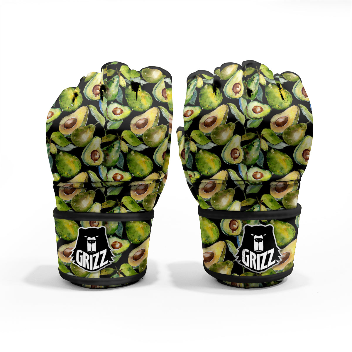 Avocado Watercolor Print Pattern MMA Gloves-grizzshop
