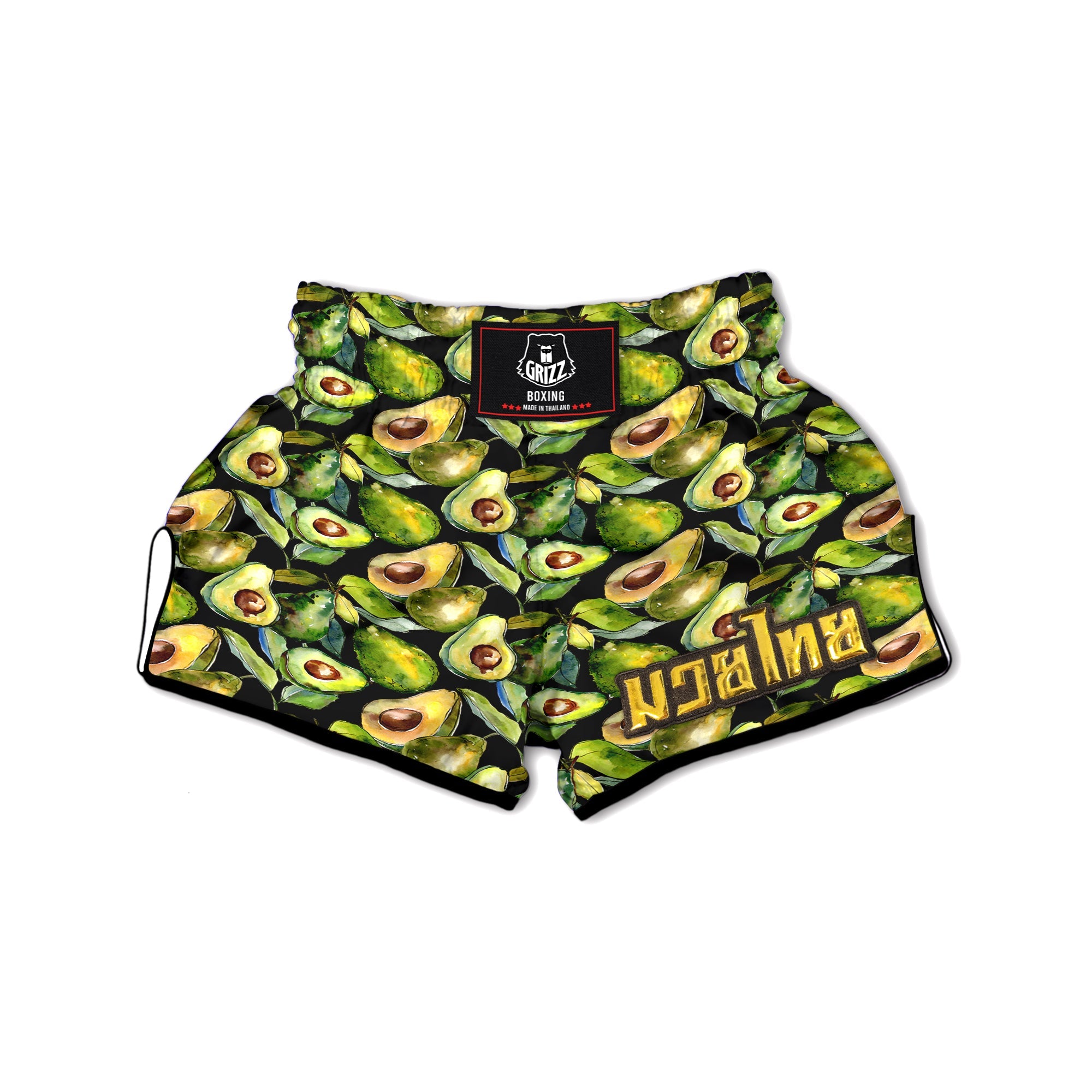 Avocado Watercolor Print Pattern Muay Thai Boxing Shorts-grizzshop
