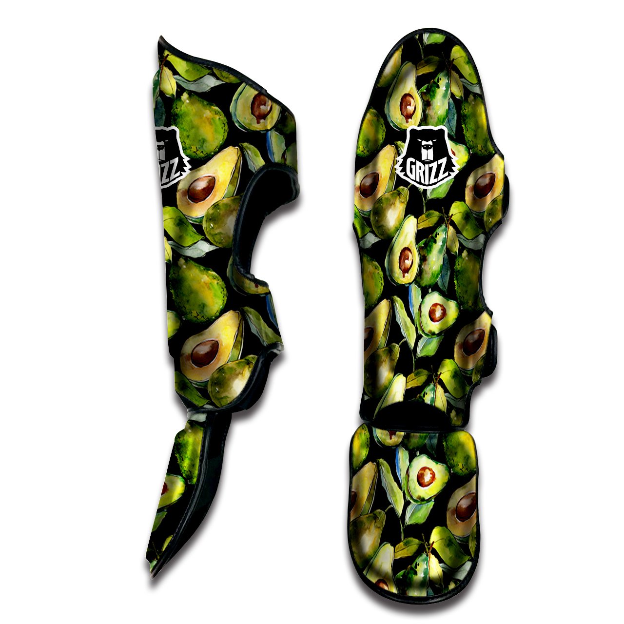 Avocado Watercolor Print Pattern Muay Thai Shin Guards-grizzshop