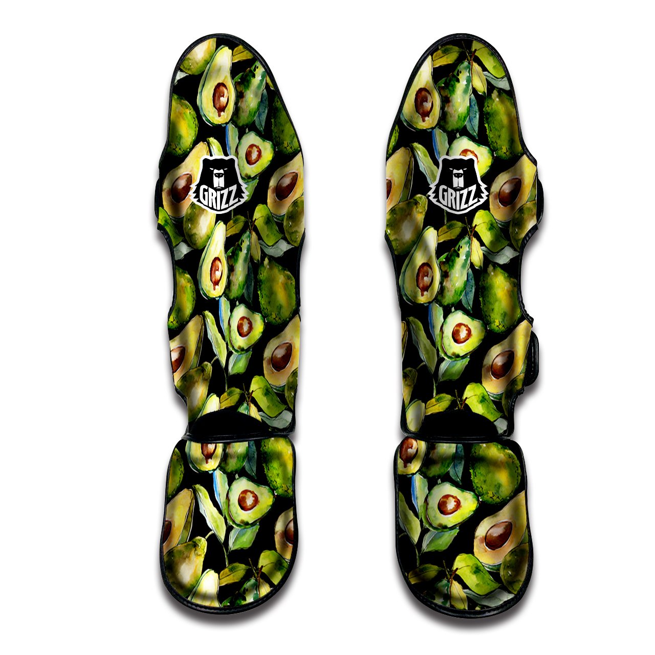 Avocado Watercolor Print Pattern Muay Thai Shin Guards-grizzshop