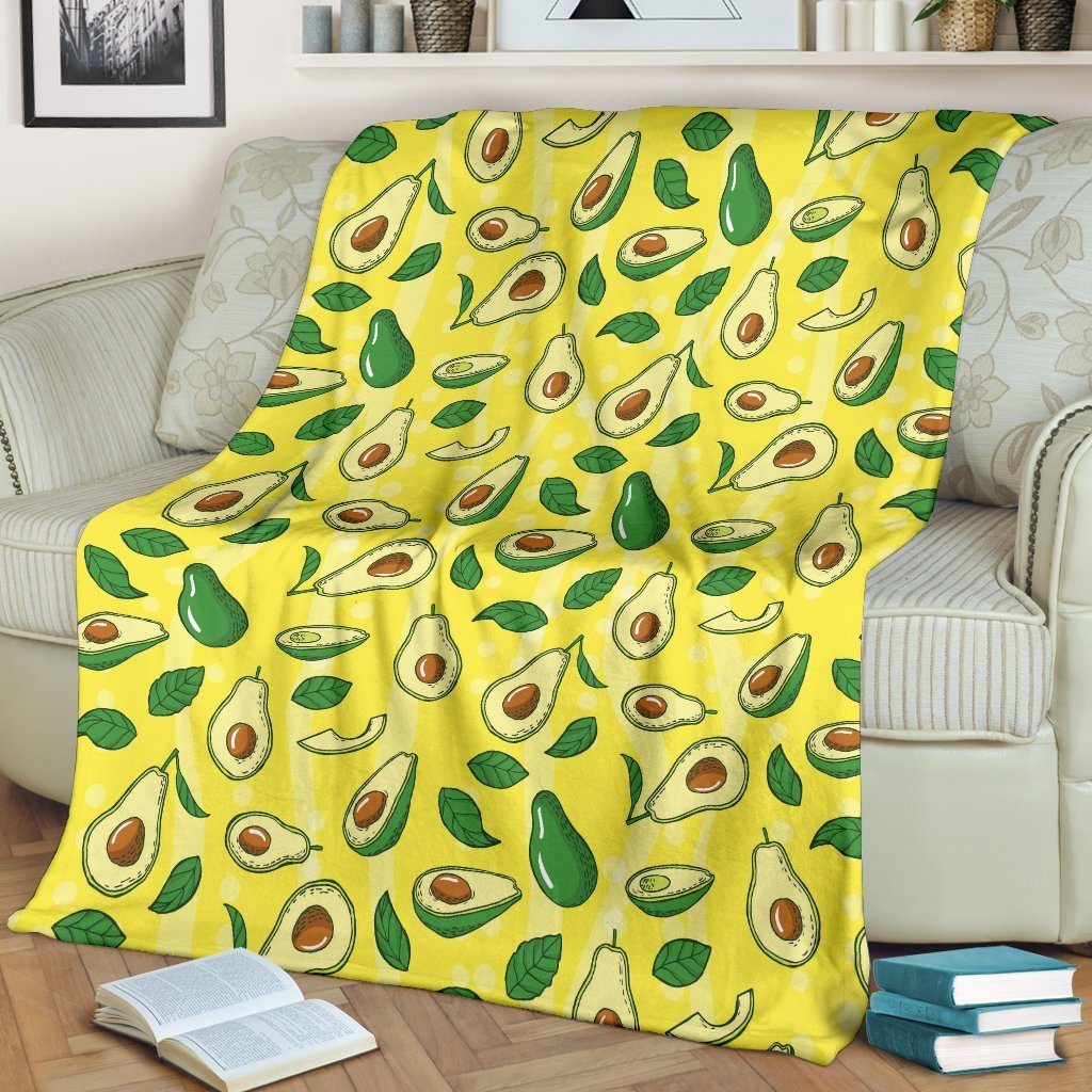 Avocado Yellow Pattern Print Blanket-grizzshop