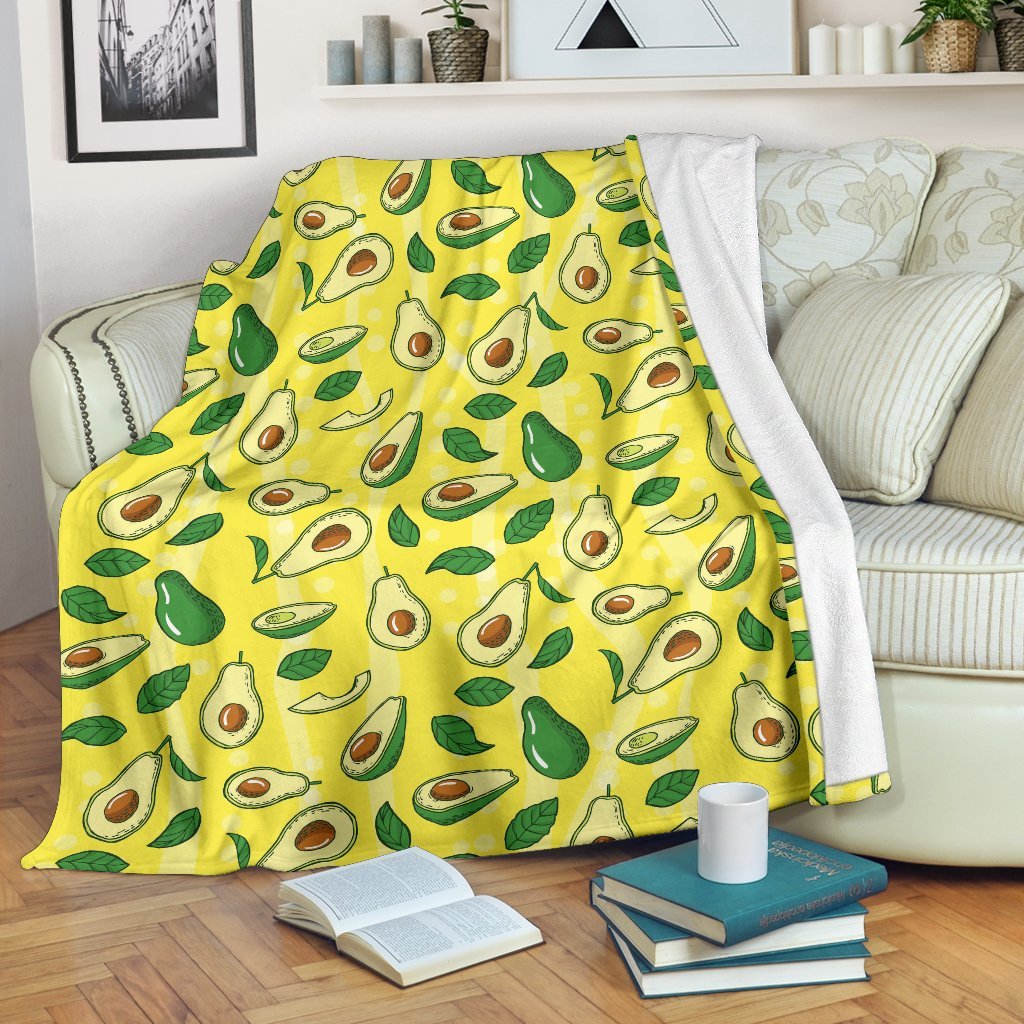 Avocado Yellow Pattern Print Blanket-grizzshop